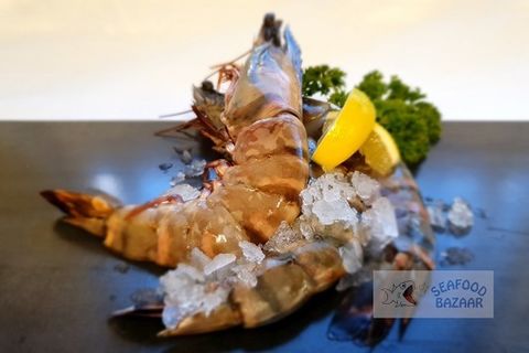 Whole Prawns Large Raw Black Tiger Frozen 13/15 800gram